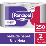 Toalla Papel Industrial Rendipel Max Cmpc 4 Rollos * 250 Mts