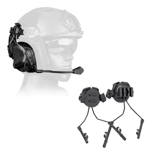 Auriculares Casco Tactico Fast Microfono Radio Ptt + Soporte