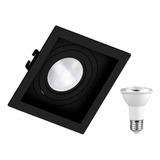 Kit 12 Spot De Embutir Par20 Recuado Quadrado + Led 7w