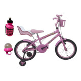 Bicicleta Bike Infantil Feminina Aro 16 Rosa C/ Acessórios