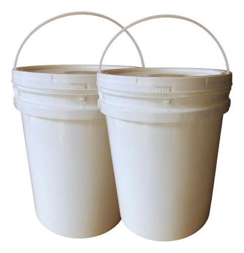 Balde Alça Plastica Belém Branco 20 Lts - 2 Peças