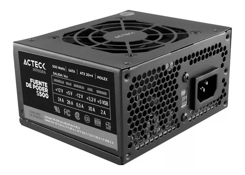 Fuente De Poder Acteck Slim 500watts Atx Gabinete Slim