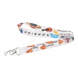 Lanyard Serie Friends Cinta Colgante Portacredencial Blanco