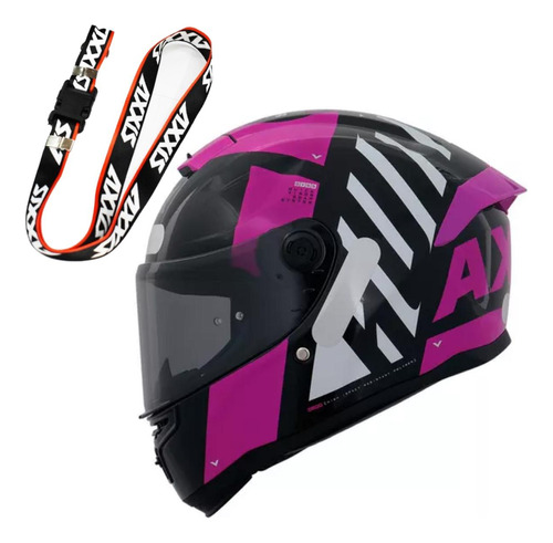 Capacete Moto Feminino Axxis Hummer B Air Rosa Preto Spoiler