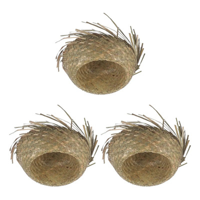 3 Sombreros Playa Estilo Hawaiano Paja Tejida .