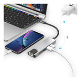 Convertidor Hub Usb C 5 En 1 A Hdmi, Rj45 Usb 3.0 Mac