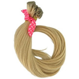 Aplique Tecido Cabelo Loiro Mesclado Natural Raiz Ombre 65cm