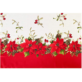 Newbridge Blooming Poinsettia - Mantel De Tela Navideña De D