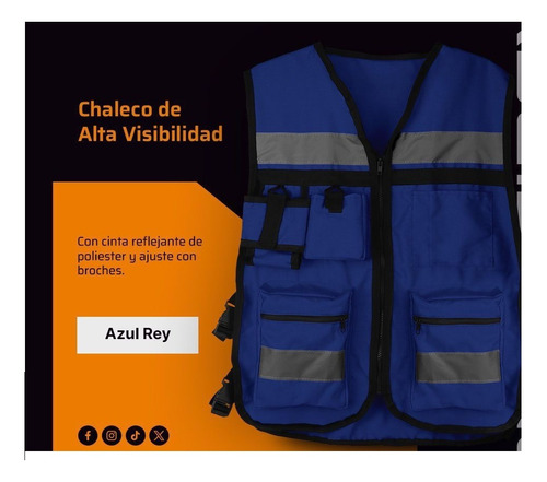 Chaleco Brigadista Con Cinta Reflejante Unitalla Pack 3 Pzas