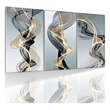 Placas Trio Quadros 120x60 Moderno Fios Abstrato Minimalista