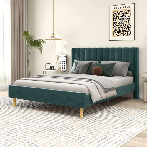 Ryr Base De Cama Moderna Tapizada Tamano Queen Con Cabecera