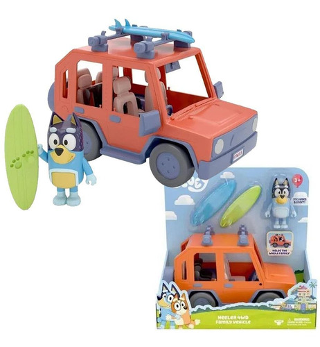 Carrinho Bluey 4x4 Veículo Familiar E Boneco Bandit Candide