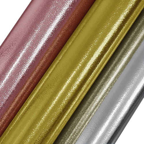 08 Folhas De Papel Laminado Texturizado Ouro Rose Prata 180g