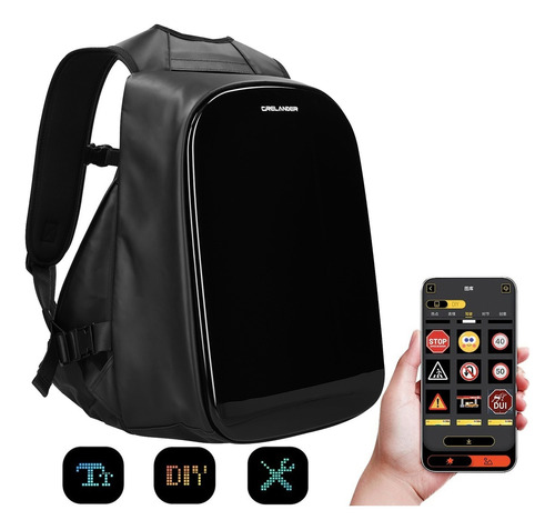 Crelander Mochila Led Impermeable,pantalla Diy Bt