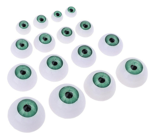 8 Pares De Olhos Verdes Ocos Meio Redondos Olhos Falsos Para