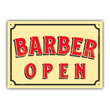 Placa Quadro Barber Open Vintage