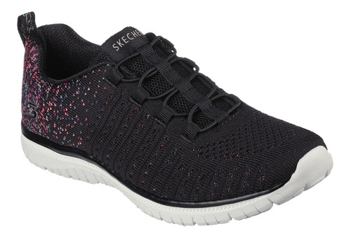 Tenis Skechers Virtue Mujer Deportivo Tejido Técnico Negro 