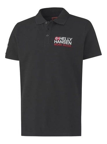 Polera Pique Helly Hansen Graphic Negra Manga Corta Hombre