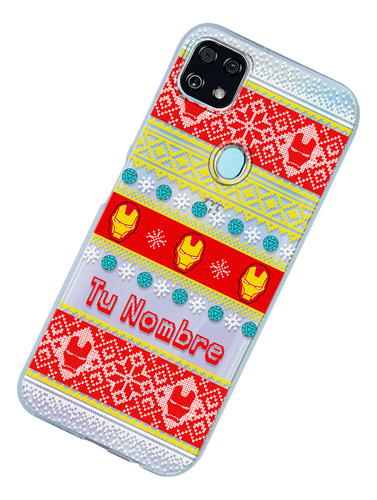 Funda Para Zte Iron Man Ugly Sweater Navidad Con Tu Nombre