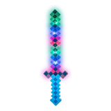 Brinquedo Espada Pixel Minecraft 58cm Som E Luz - Azul Nº18