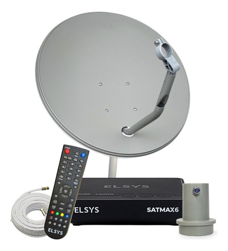 Kit Receptor Digital Satmax 6 Elsys + Antena Lnbf Ku Cabo
