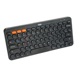 Teclado Retro Preto Vintage Sem Fio Bluetooth Bateria