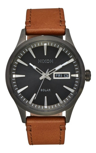 Reloj Nixon Sentry Solar Leather Gunmetal