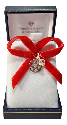 Medalla Protección Bebé Estrella David Plata, Cristal, Caja