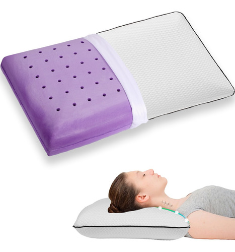 Almohada De Espuma Memory Foam De Gel Lavanda King 40x70cm