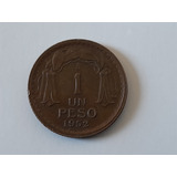 Moneda Chile 1 Peso 1952 Cobre Xf+ (x103