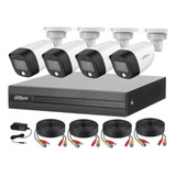 Kit 4 Camaras Fullcolor Audio Bullet 2mp Dvr 1080p  Wizsense