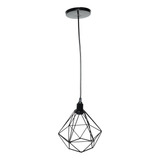 Pendente Luminária Diamante Pequeno Lustre Aramado Decoração Cor Preto 110v/220v