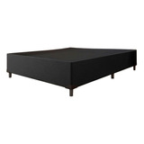 Cama Box Casal 1,38m Com 38cm De Altura Suede Prince Preto