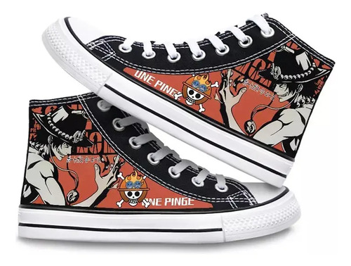 Zapatos De Lona De One Piece Zapatos De Patineta De Luffy | Meses sin interés
