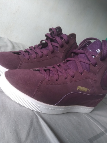 Puma Purple Vikky Wedge Sneakers