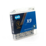 Corrente Kmc X9 Prata 9v Prateada 116 Elos Bike Mtb E Speed