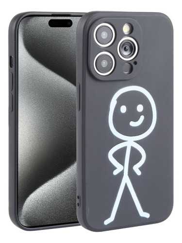 Funda De De Silicona Con Patrón Stickman For iPhone