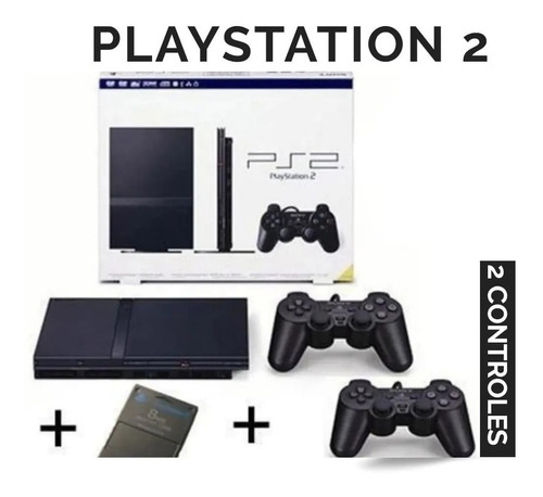 Playstation 2 + 2 Controle + 1 Memory Card + Jogo+ Garantia 