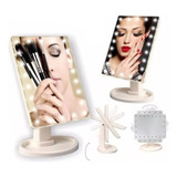 Espejo Para Maquillaje Tactil 16 Luces Led Regulable Pie 