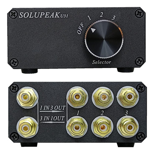 Solupeak U31 Premium Rca Switch Box, Interruptor De Audio 3.