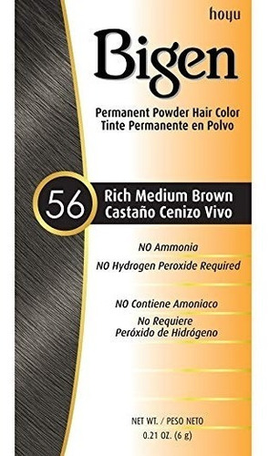 Bigen Polvo Color Del Pelo # 56 Brown Medio Rico 0,21 Oz (3 