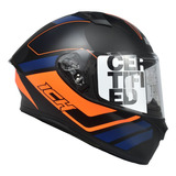 Casco Integral Ich 503 Wiken Ngromate Naranja Neon Visor Tr