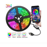 Tiras Led Bluetooth Rgb Luces App Control Multicolor 3m