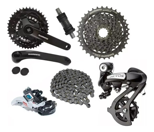 Grupo Kit Relação Shimano 3x8v 24v Altus M310 K7 11/34d 