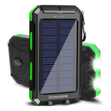 Cargador Solar Portatil 20000mah Impermeable Con Linterna/v