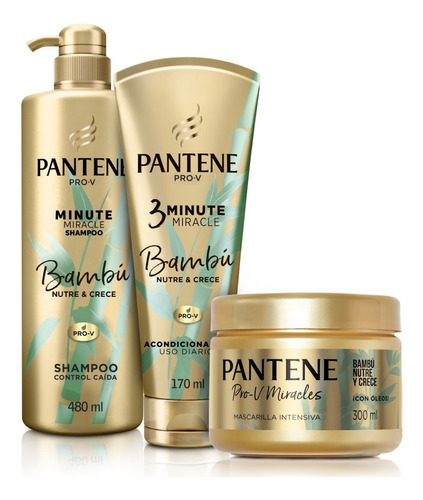 Kit Pantene Pro-v Bambú Shampoo, Acondicionador Y Mascarilla