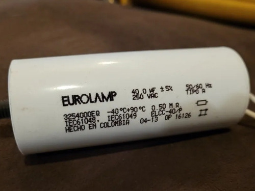 Condensador Capacitor De Partida 40 Uf 250vac 50/60hz 