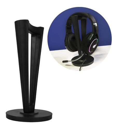 Suporte De Mesa P/ Headset Headphone Fone Modelo Champions Cor Preto