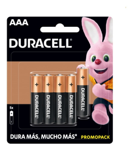 5 Pilas Baterías Alcalina Triple Aaa Duracell 1.5v
