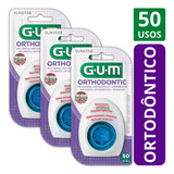 Kit 3 Fio Dental Ortodôntico Rebobinável C/ Passador 50x Gum